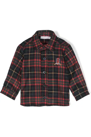 PATACHOU Camicia a quadri con applicazione logo