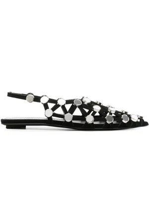 The Attico Ballerine Grid con strass
