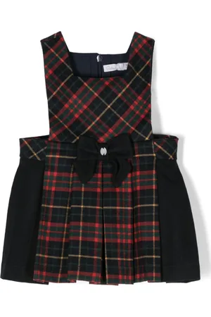 PATACHOU Bow-detail tartan-check midi dress
