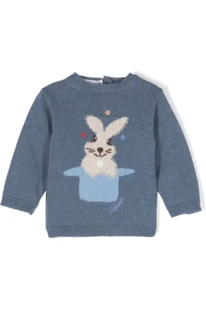 PATACHOU Rabbit-pattern crew-neck jumper