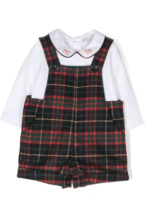 PATACHOU Embroidered-motif tartan-pattern shorties