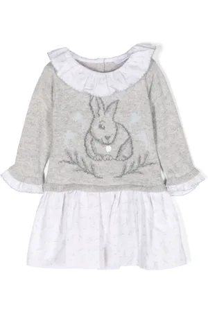PATACHOU Patterned intarsia-knit layered dress