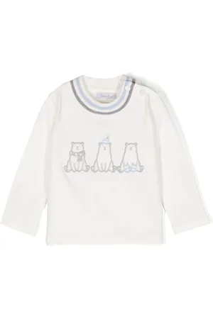 PATACHOU Polar-bear appliqué striped T-shirt