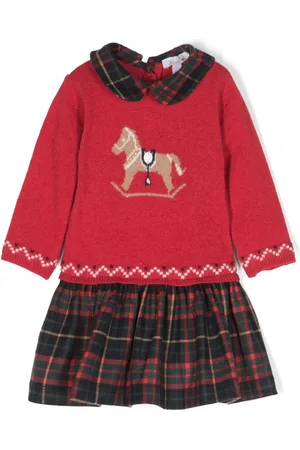 PATACHOU Patterned intarsia-knit layered dress
