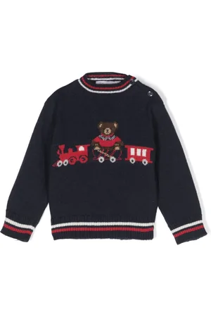 PATACHOU Teddy Bear-pattern striped jumper