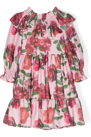 PATACHOU Long-sleeved floral-print dress