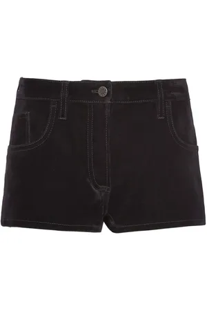 Prada Bermuda denim con placca logo