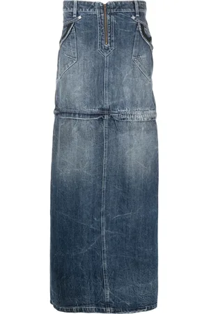 MARTINE ROSE Gonna denim con parte rimovibile
