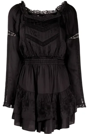 LOVESHACKFANCY Abito corto Sanaya con dettagli in pizzo
