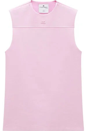 Courrèges Canotta Tailor Vinyl con logo goffrato