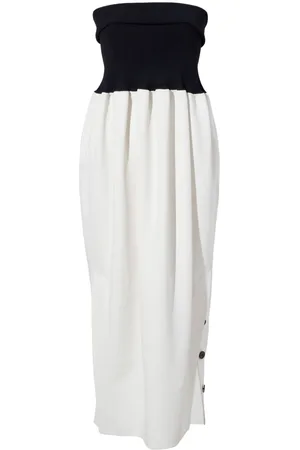 Proenza Schouler Abito midi senza spalline bicolore