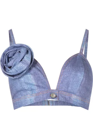 AMIR SLAMA Top crop con applicazione