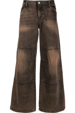 ARIES Jeans a gamba ampia con lavaggio acido