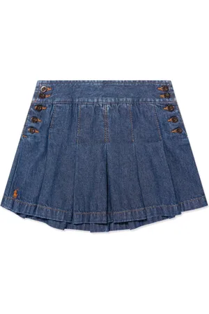 Ralph Lauren Gonna denim plissettata
