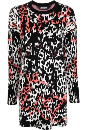 Roberto Cavalli Abito corto leopardato