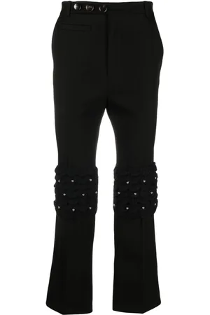 Namacheko Pantaloni crop svasati con cristalli
