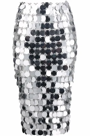 Paco rabanne Gonna midi con effetto specchio