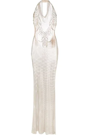 GENNY Abito da sera con strass semi trasparente