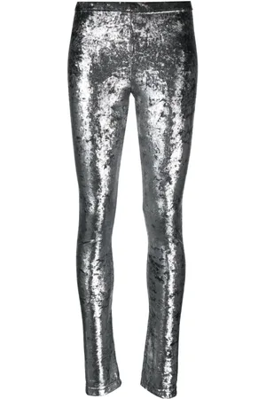 JUNYA WATANABE Leggings a vita alta effetto metallizzato