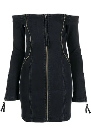 BLUMARINE Abito denim con spalle scoperte