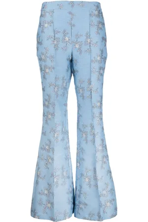 Macgraw Pantaloni Circa 72 svasati a fiori jacquard