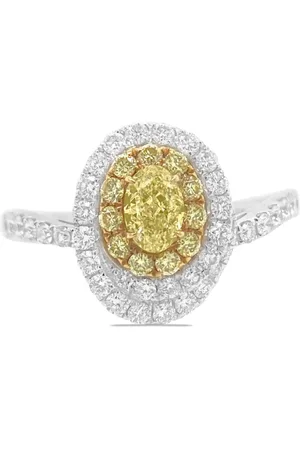 HYT Jewelry Anello in oro giallo e platino con diamanti