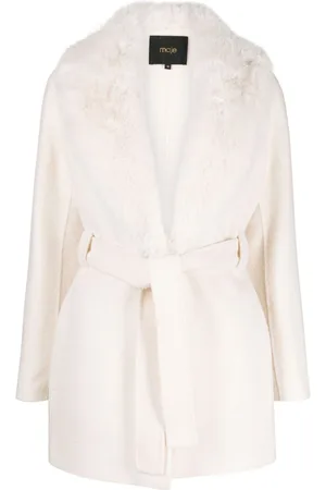 Maje Cappotto in finta pelliccia con cintura
