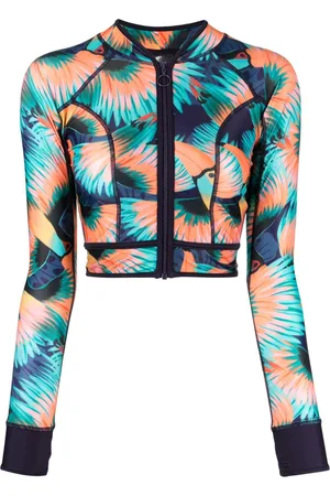 Duskii Rash guard crop con stampa