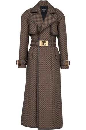 Balmain Trench con monogramma jacquard