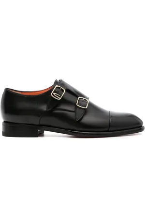 santoni Mocassini in pelle con placca logo
