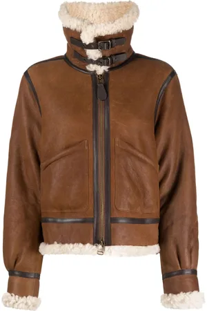 Ralph Lauren Giacca in pelle con fodera in shearling