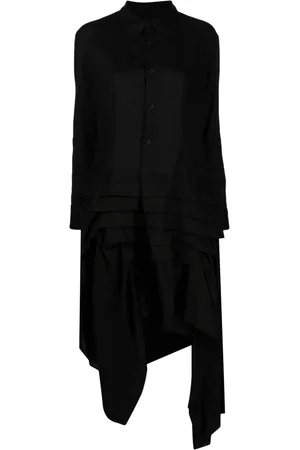 YOHJI YAMAMOTO Abito midi asimmetrico con ruches