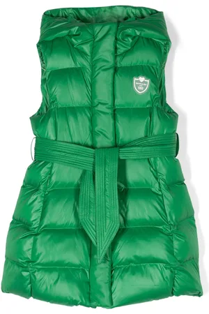 MONNALISA Logo-patch sleeveless coat