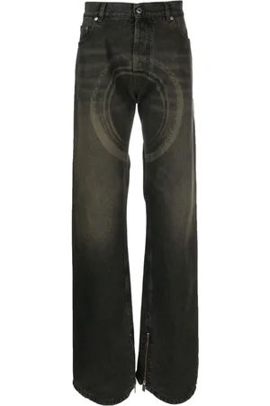 OFF-WHITE Jeans con effetto schiarito Wheel Over