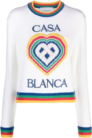 Casablanca Maglione Heart boucl?? con ricamo