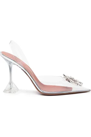 Amina Muaddi Pumps Begum Glass 95mm con cinturino posteriore