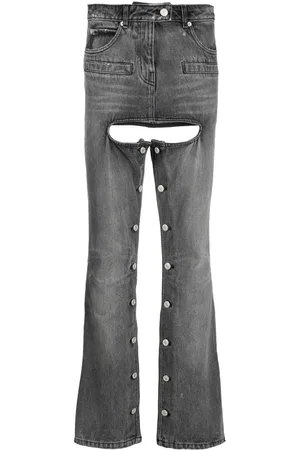 Courrèges Jeans svasati con borchie