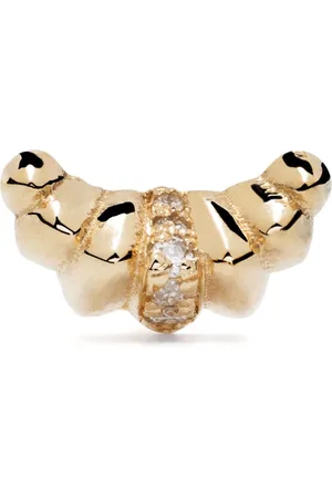 Lizzie Mandler Orecchino Croissant in giallo 18kt con diamanti