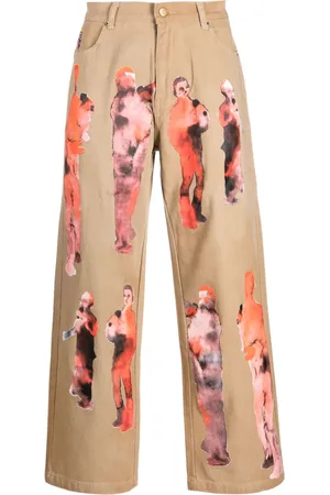 KIDSUPER STUDIOS Jeans dritti con stampa grafica