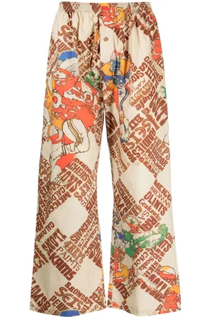 ERL Pantaloni crop con stampa