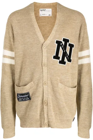 Izzue Cardigan a righe con applicazione
