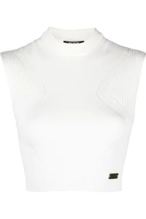 Balmain Top crop con applicazione