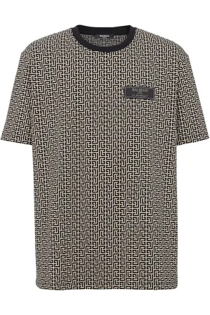 Balmain T-shirt con monogramma jacquard