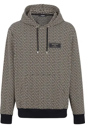 Balmain Felpa con zip e monogramma jacquard