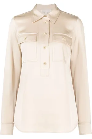 Michael Kors Long-sleeve satin-finish shirt