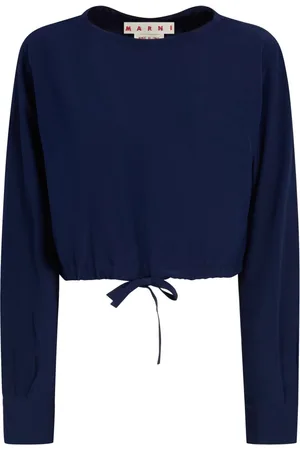 Marni Blusa crop con coulisse