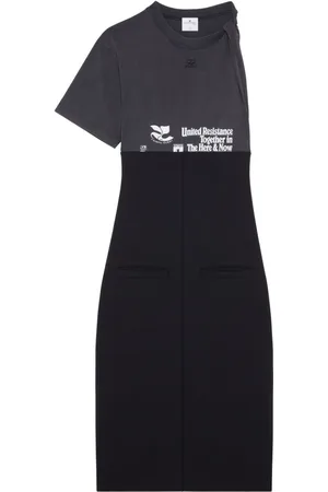 Courrèges Abito midi con inserti