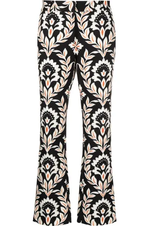 La DoubleJ Pantaloni crop a fiori