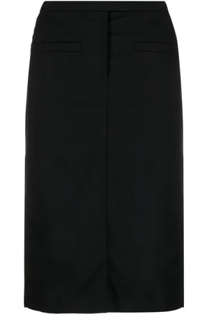Courrèges Logo-appliqu?? high-waist midi skirt
