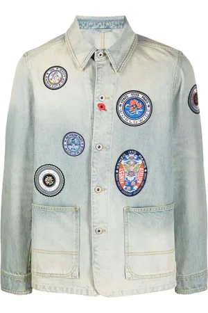 Kenzo Giacca denim con applicazione Travel